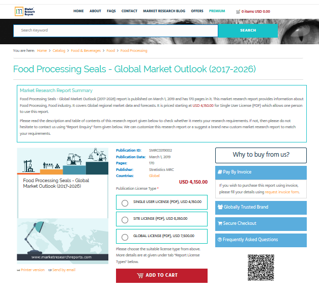 Food Processing Seals - Global Market Outlook (2017-2026)