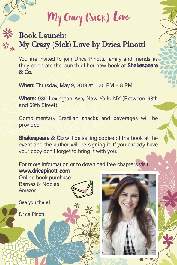 Book Launch of My Crazy (Sick) Love by Drica Pinotti
