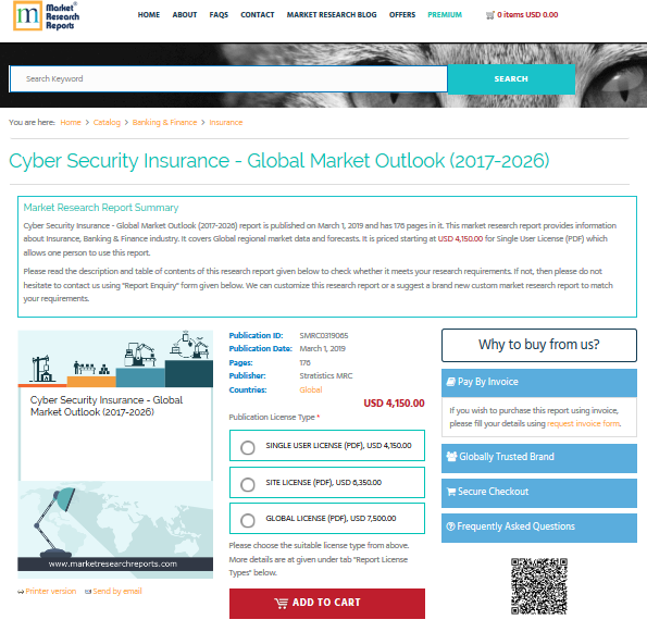 Cyber Security Insurance - Global Market Outlook (2017-2026)'