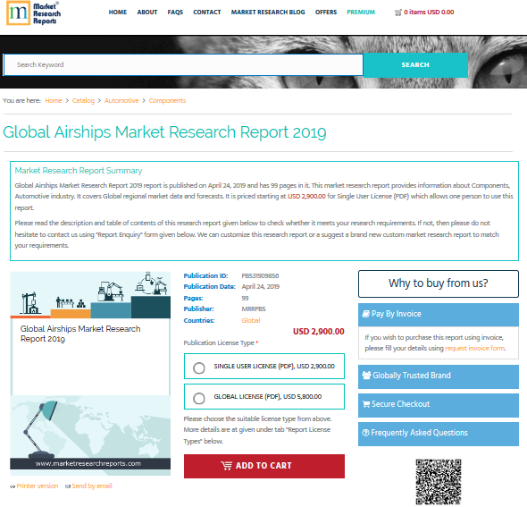 Global Airships Market Research Report 2019'