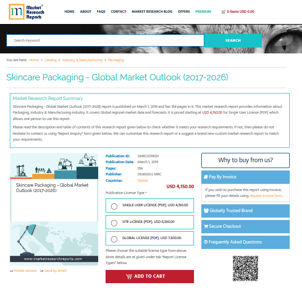 Skincare Packaging - Global Market Outlook (2017-2026)'