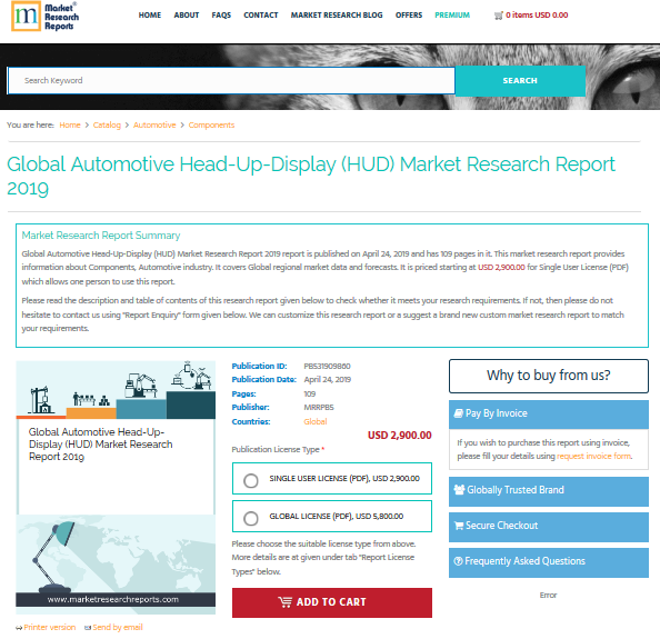 Global Automotive Head-Up-Display (HUD) Market Research