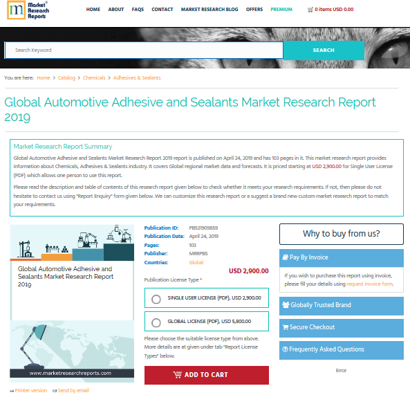 Global Automotive Adhesive and Sealants Market Research