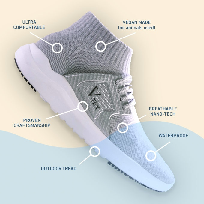 V TEX The Ultimate Waterproof Vegan Nanotech Shoes