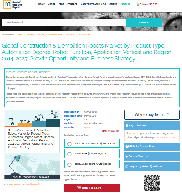 Global Construction &amp; Demolition Robots Market by Pr'