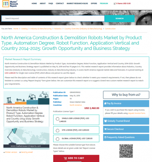 North America Construction &amp; Demolition Robots Marke'