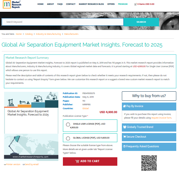 Global Air Separation Equipment Market Insights, Forecast