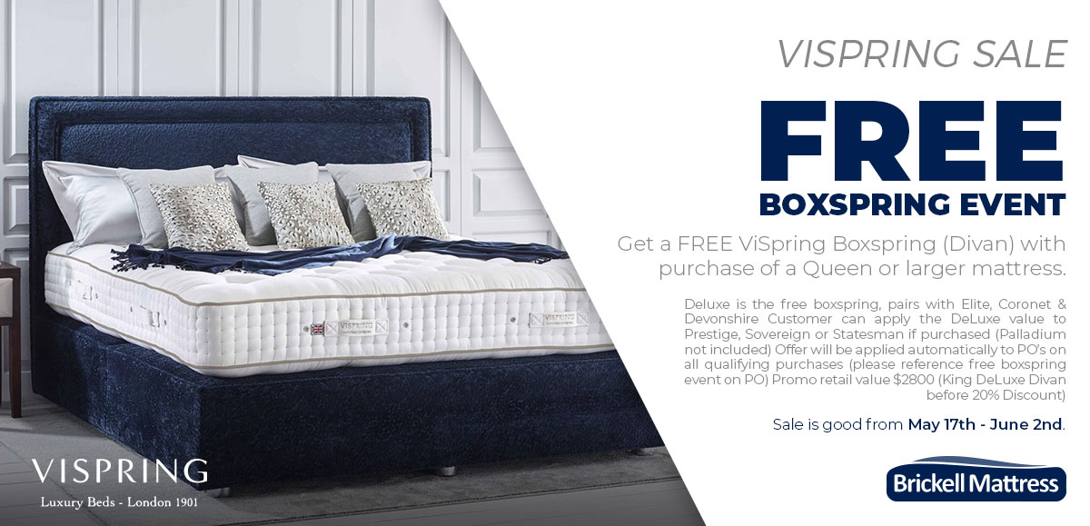 Buy a Vispring Mattress and Receive a Free Box Spring'