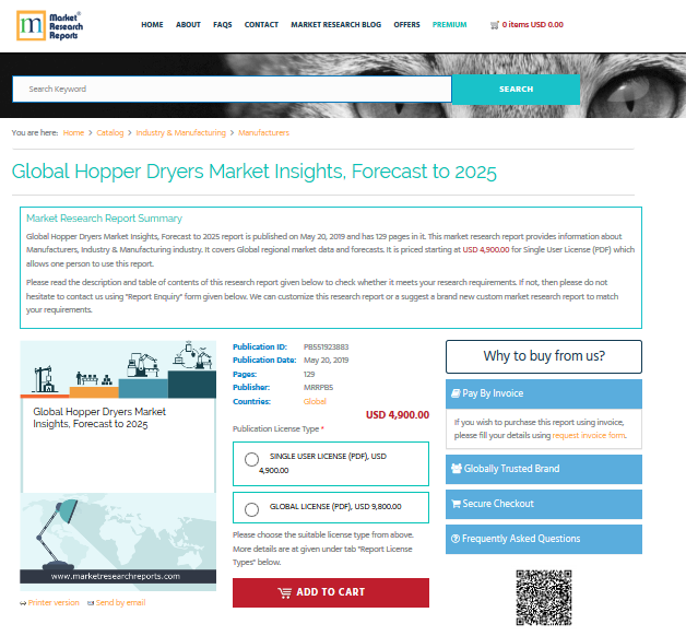 Global Hopper Dryers Market Insights, Forecast to 2025