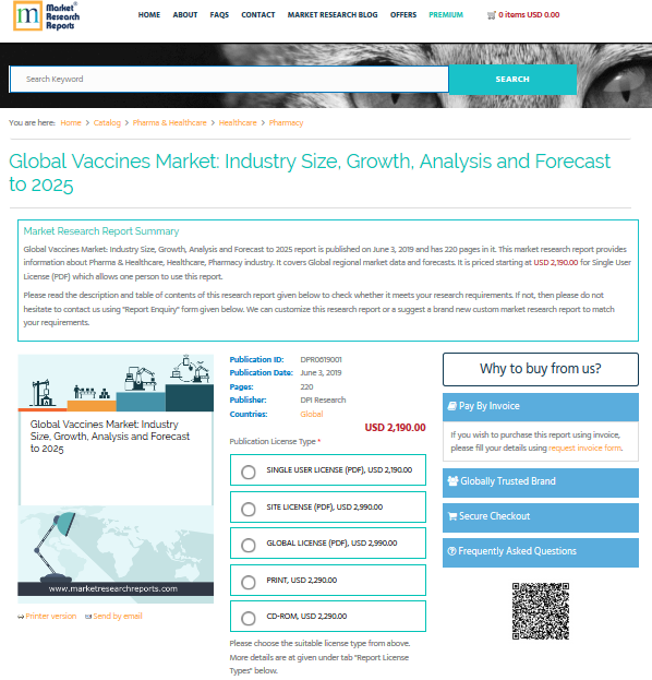 Global Vaccines Market: Industry Size, Growth, Analysis