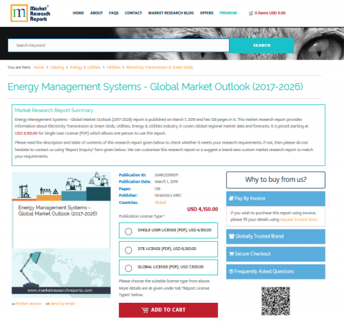 Energy Management Systems - Global Market Outlook (2017-2026'