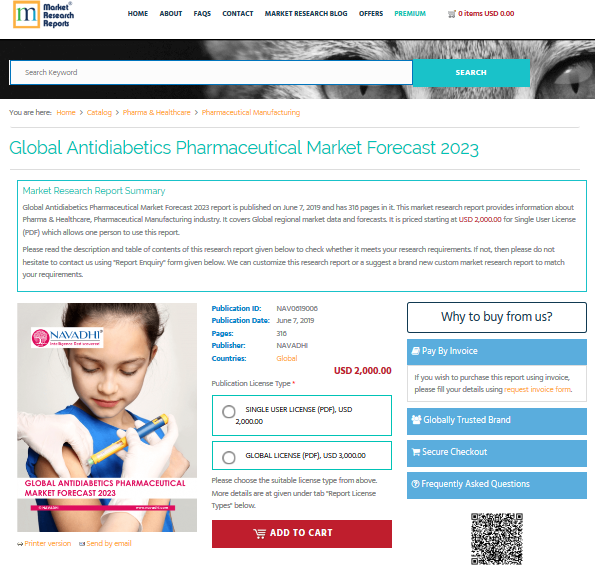 Global Antidiabetics Pharmaceutical Market Forecast 2023