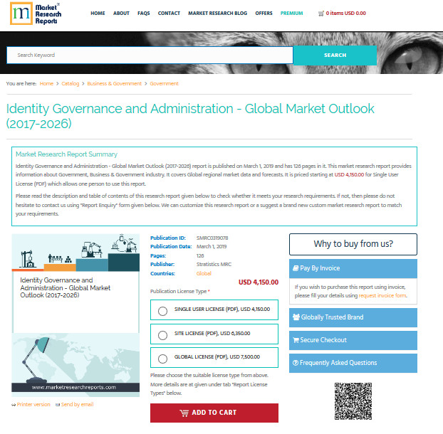 Identity Governance and Administration - Global Market