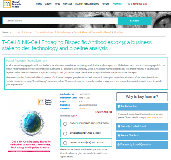 T-Cell & NK-Cell Engaging Bispecific Antibodies 2019