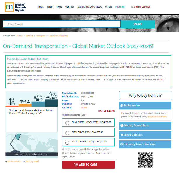 On-Demand Transportation - Global Market Outlook (2017-2026)'