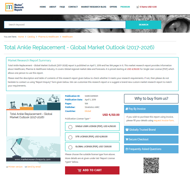 Total Ankle Replacement - Global Market Outlook (2017-2026)