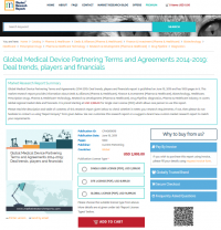 Global Medical Device Partnering Terms and Agreements 2019