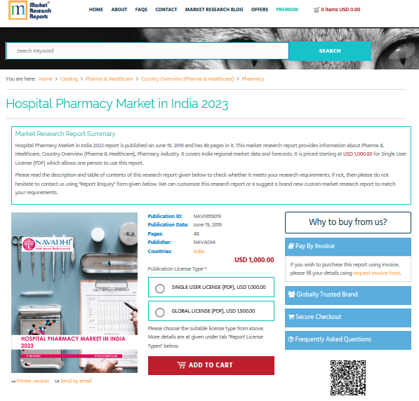 Hospital Pharmacy Market in India 2023