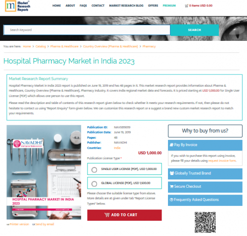 Hospital Pharmacy Market in India 2023'