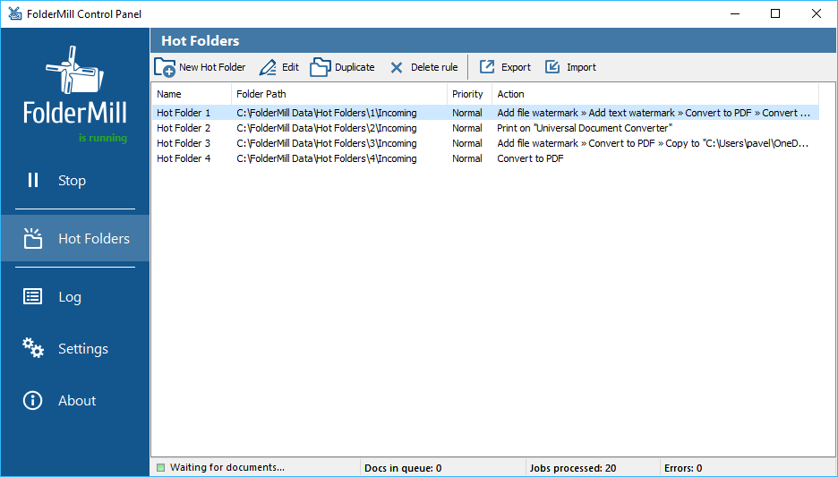 FolderMill Screenshot