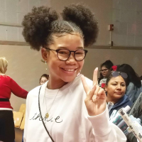 Storm Reid at CMH's December Service Learning Experienc