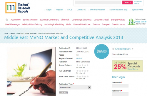 Middle East MVNO Market and Competitive Analysis 2013'