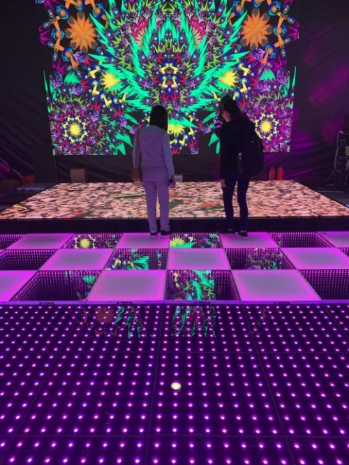 A Feast Combining Interactive Light Floor and LED Screen'