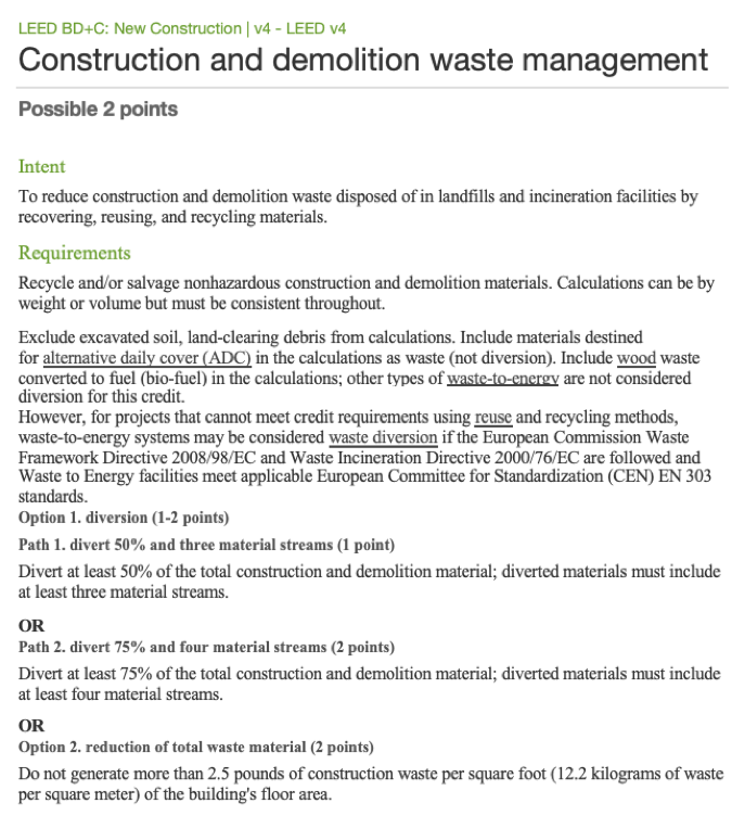 LEED Dumpster Rental DC'
