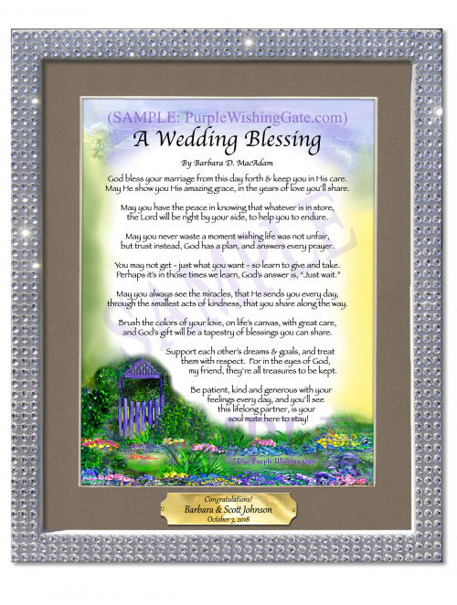 A Wedding Blessing in a Silver Bling Frame'
