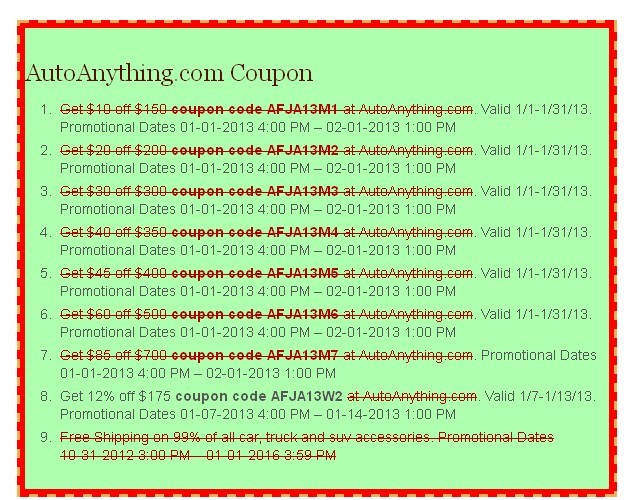 AutoAnything Coupon'