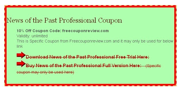 News of the Past Professional Coupon'