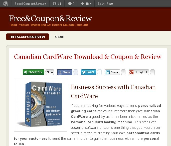 Canadian Cardware Coupon'