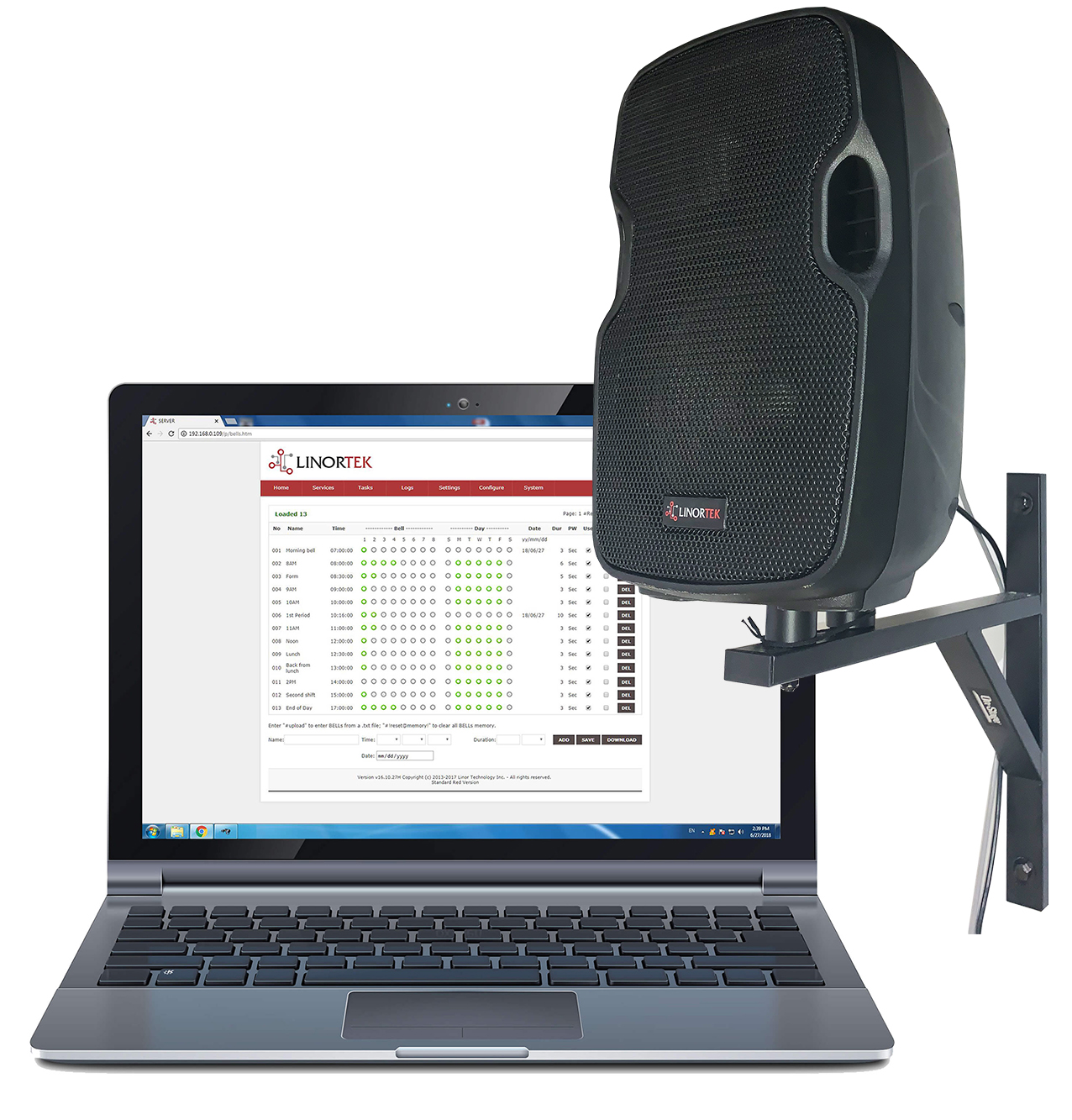 Linortek All-in-One Speaker with Bell Scheduler