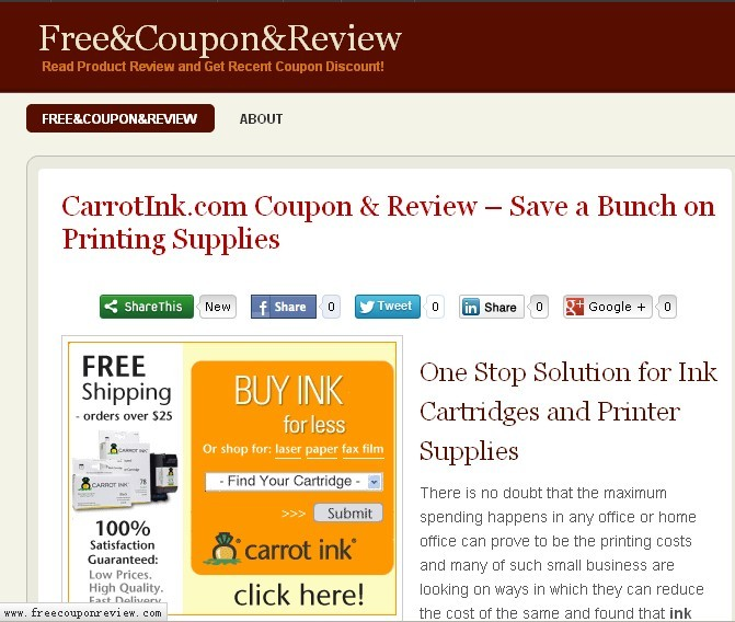 Carrot Ink Coupon'