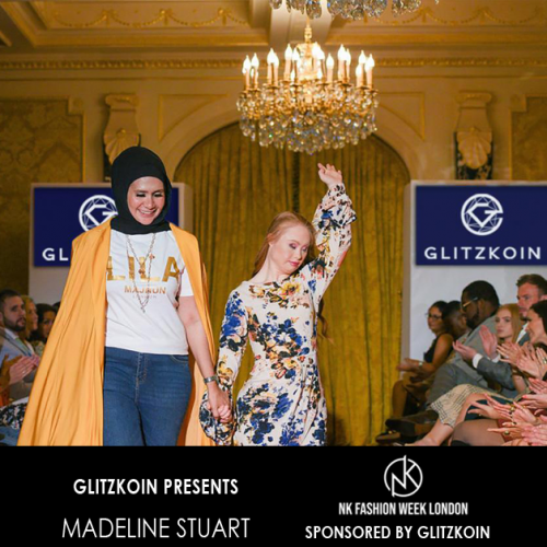 Glitzkoin Presents Madeline Stuart At London Fashion Show'