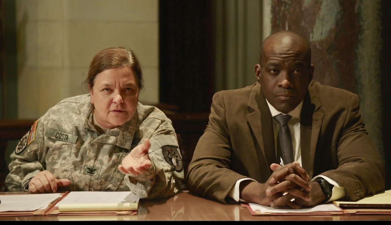 War veteran / actress Lisa Costanza and actor Marlon Sanders