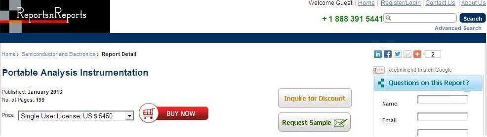 Global Portable Analysis Instrumentation Market to 2018'