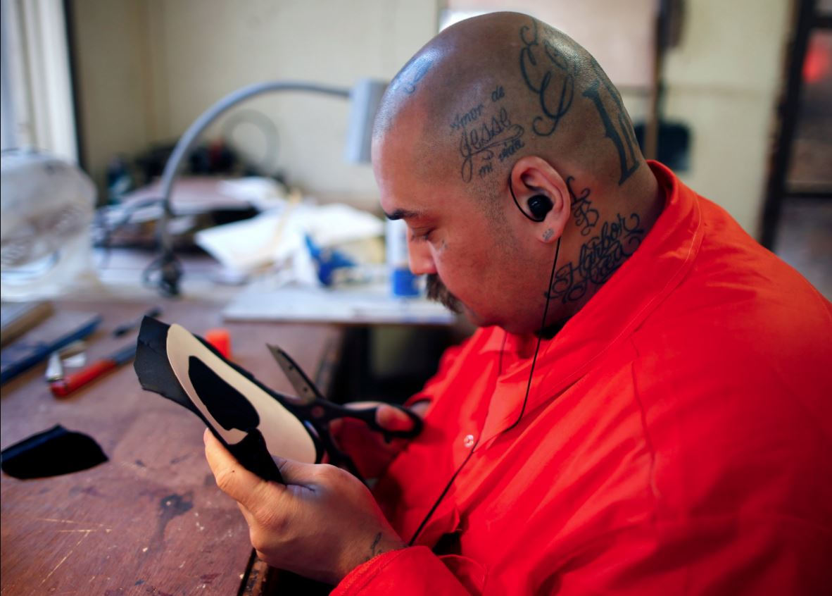 inmate making card for his pen pal on the outside