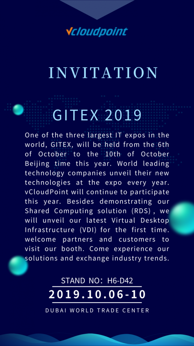 VCloudPoint to Unveil Virtual Desktop Solution at GITEX 2019'