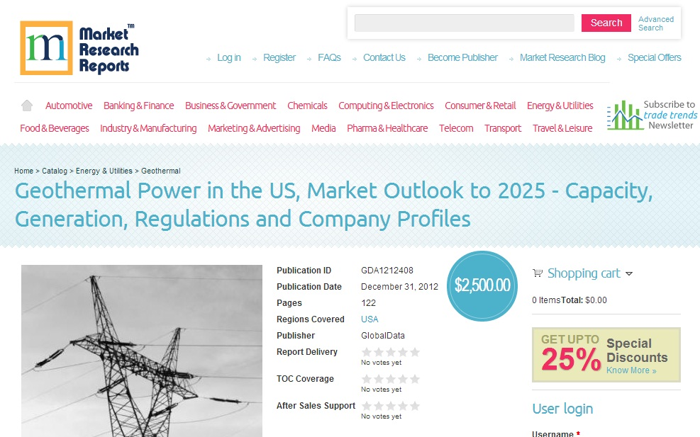Outlook on Geothermal Power Market in US to 2025'