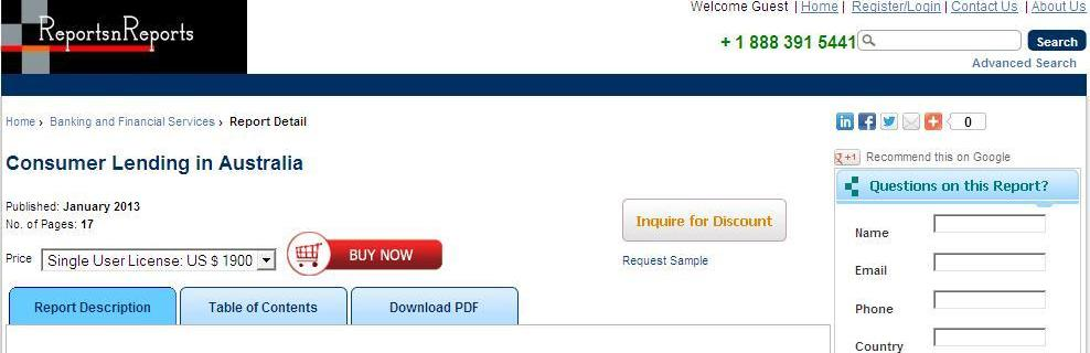 Consumer Lending in Australia'