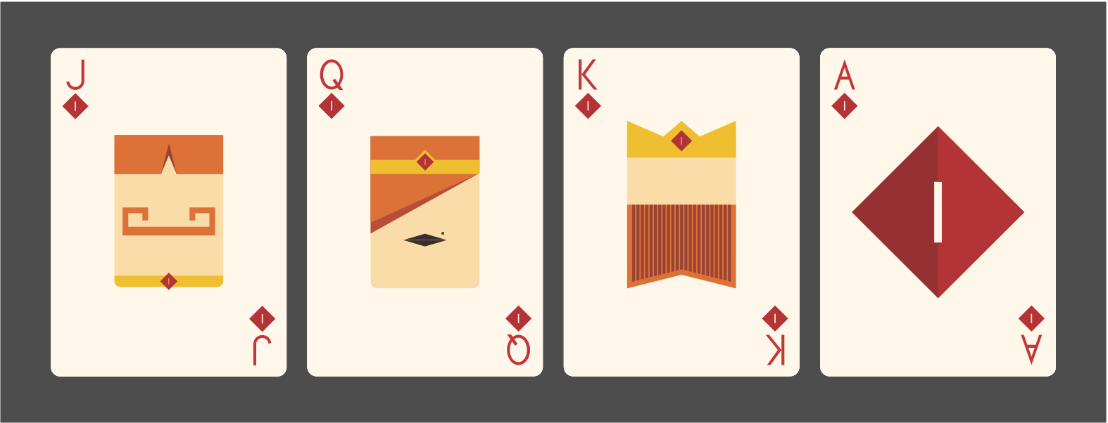 Light Roast Playing Cards - Faces Diamonds