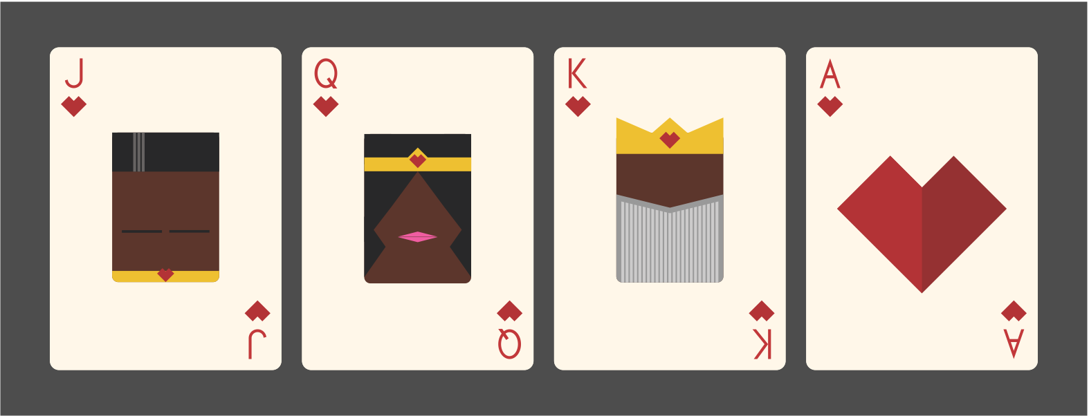 Light Roast Playing Cards - Faces Hearts