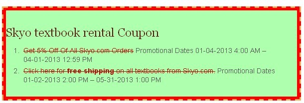 Skyo coupon'