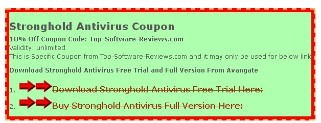 Stronghold Antivirus Coupon'