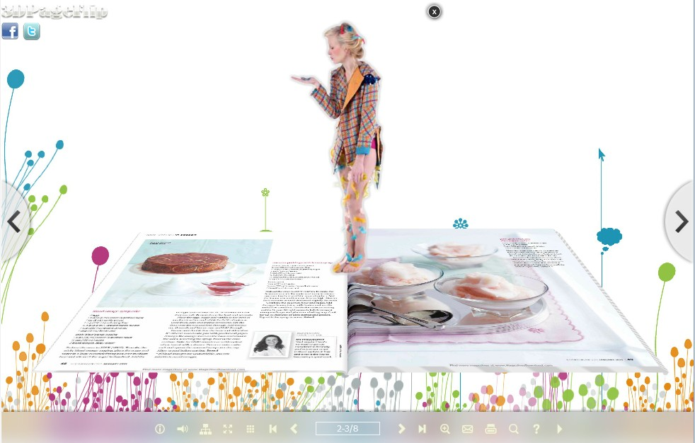 3D flipping book with 360 degree object'