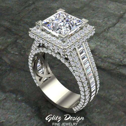 Princess cut Diamond Rings by Glitz Design'