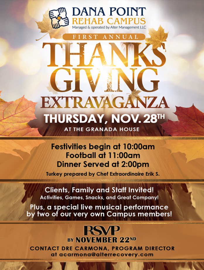 Dana Point Rehab Campus Thanksgiving