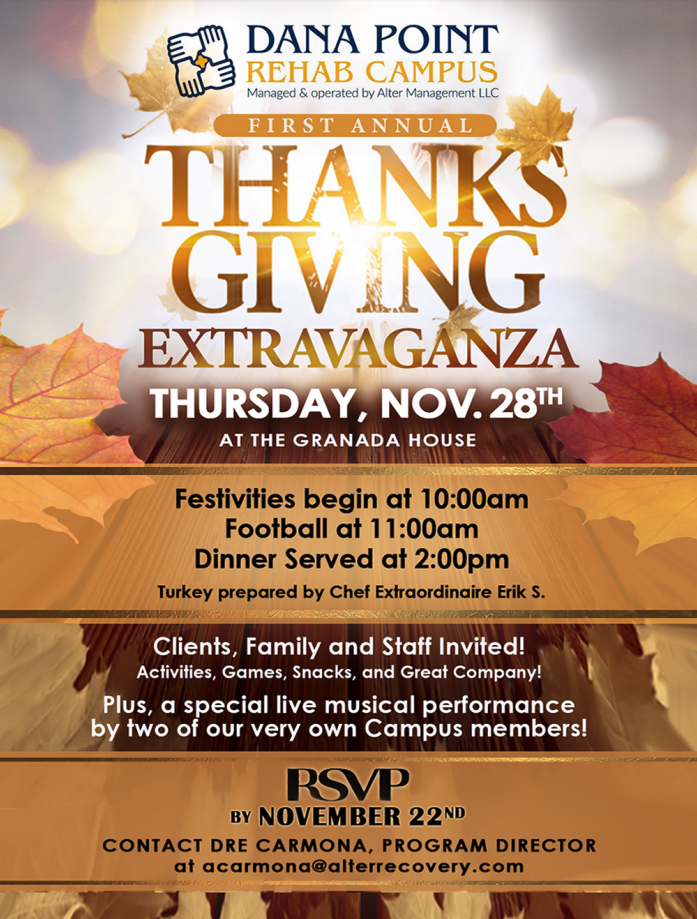 Dana Point Rehab Campus Thanksgiving'