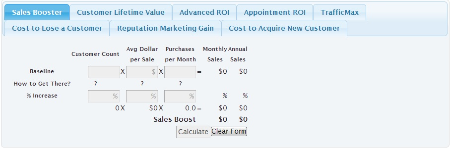 Online Marketing ROI Calculator'
